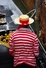 gondolier à venise - obrazy, fototapety, plakaty