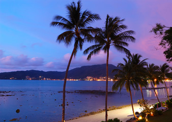 Sunset at the Patong beach,  Phuket, Thailand