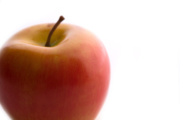 Natural tasty red apple isolated on white.