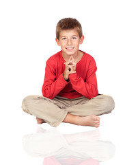 Adorable child with blond hair