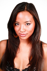 Fototapeta premium Close-up portrait of beautiful young asian model