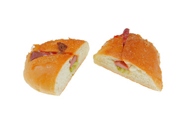 cheese bread on white background