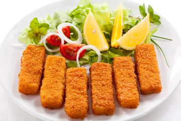 Fried fish fingers