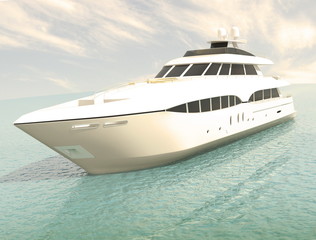 Fototapeta na wymiar luxury white cruise yacht