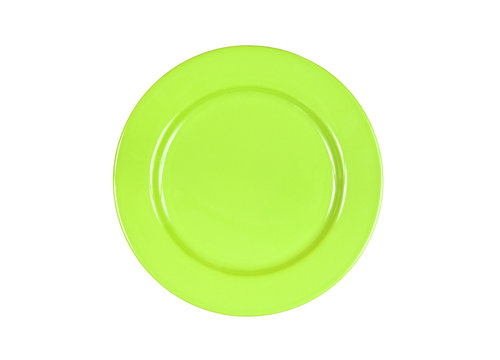 Green plate isolated on white