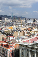 Fototapeta na wymiar view on the barcelona city