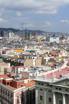 view on the barcelona city