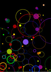 abstract background with circles on black