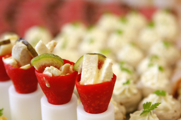 Essensplatten, Canapees, Nahrung, Häppchen, Partyhäppchen