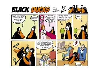 Abwaschbare Fototapete Comics Black Ducks Comic-Strip Folge 57