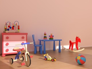 Child room with toys