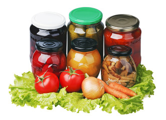 canned and fresh fruits and vegetables