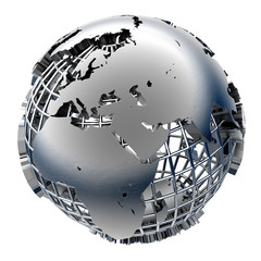 Stylized metal model of the Earth