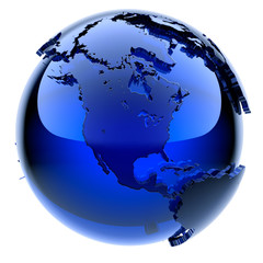 Blue glass globe