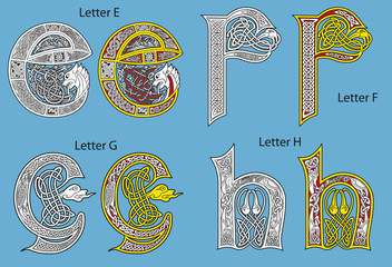 Ancient Celtic alphabet (26 letters) - 26273398