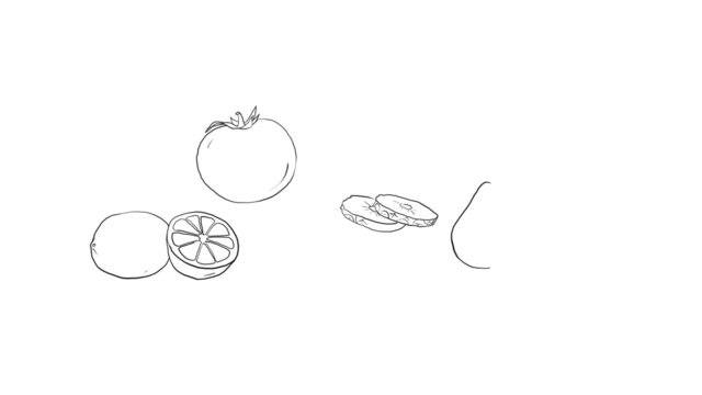 Fruit assorti. Abstract cartoon background.