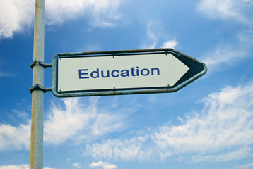 Road sign to education