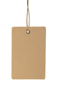 brown paper tag isolated on wbite background