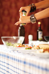 in der Küche - grüner Salat