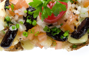 tostada de mozzarella