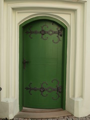 wooden doors to the rooms in the castle