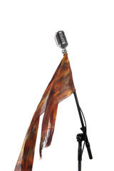 Microphone, stand and scarf