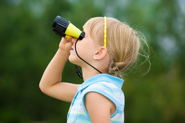girl with binoculars