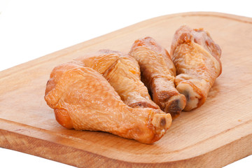 meat delicatessen on the board isolated on the white