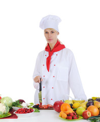 Handsome chef in uniform.