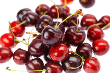 cherries isolated on white