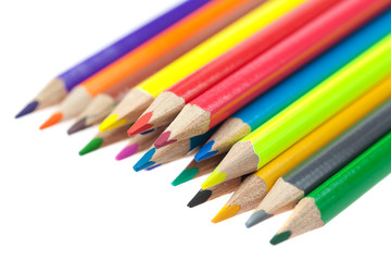 colored pencils isolated on white