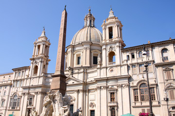 Fototapeta na wymiar Sant'Agnese in Agone, Piazza Navona in Rome