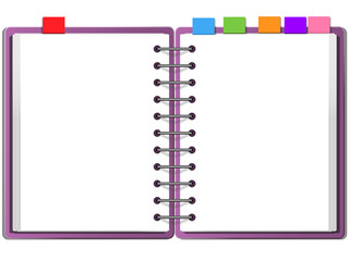 Obraz premium purple cover blank white note book