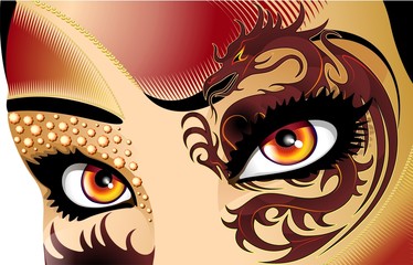 Occhi di Donna Drago-Dragon Woman Eyes-Vector © BluedarkArt