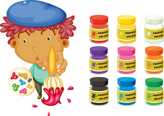 A Boy With Paint Brush