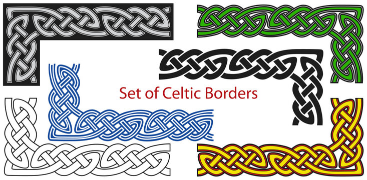 Vector set of Celtic style borders