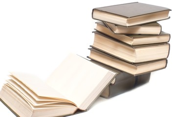 Books stack isolated on white