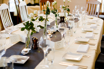 Wedding venue dinner table