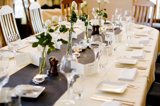Wedding venue dinner table