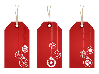 red christmas tags