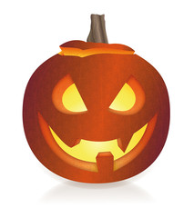 Jack o lantern, white background