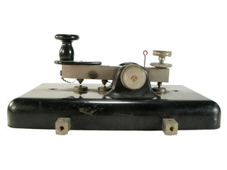 Morse code telegraph machine.