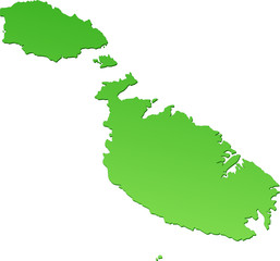 Carte de Malte verte (détouré)