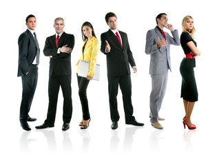 Obraz premium Team of business people group crowd full length
