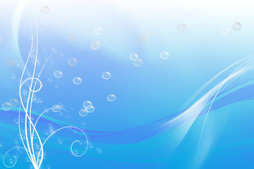 Abstract water wave and bubble background