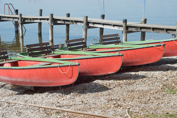 Naklejka na ściany i meble Canoes on the Shore