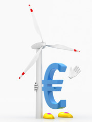 Euro und Windrad