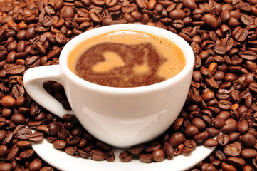 coffee cup and the coffee bean
