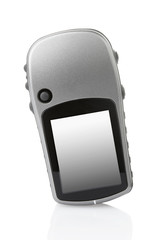 Hand held gps unit blank screen, clipping path included