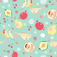 Foto op Plexiglas Seamless pattern of fruit © tanor27